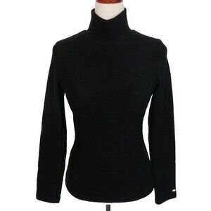 OGL EcoMousse MaxWarm Soft Cozy Turtleneck Long Sleeve Brami Top Black Sz Medium
